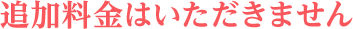 追加料金はいただきません
