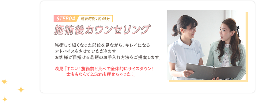 STEP04 施術後カウンセリング
