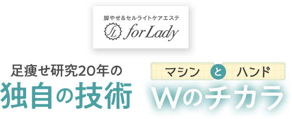 足痩せ研究20年の独自の技術 マシンとハンドWの力